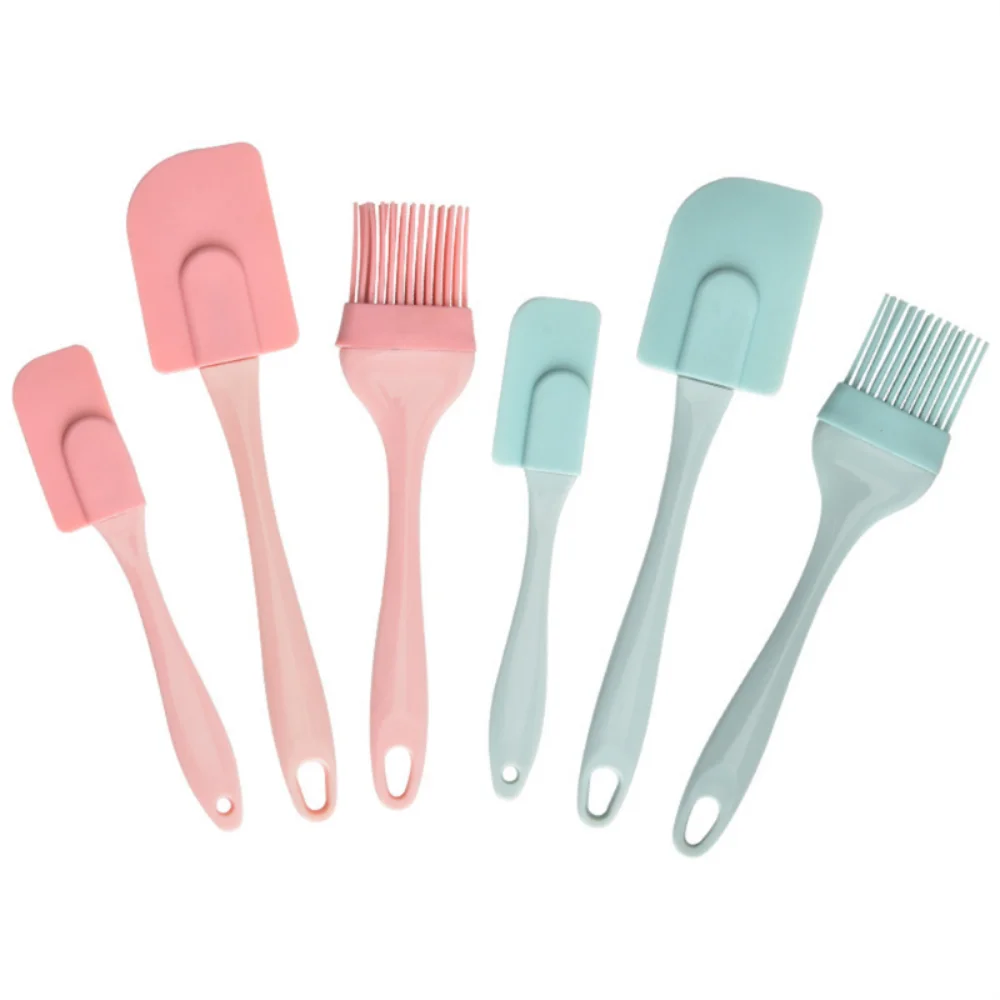 3Pcs Non-Stick Silicone Cream Scraper Bread Cake Butter Spatula Mixer Oil Brush With PP Handle Cake Spatula Kitchen Baking Tool