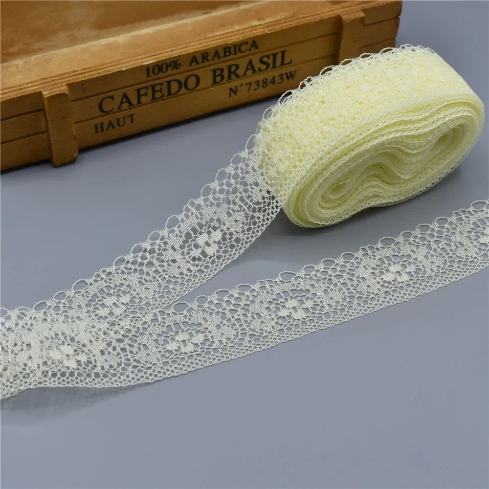 10 Yards/Lot High Quality Beautiful Lace Ribbon Tape 40MM Lace Trim DIY Embroidered For Sewing Decoration african lace fabric