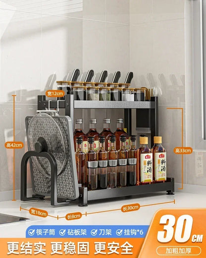 Knife Stand Door Organizer Spices Spice Racks Rack Jars Cutting Seasoning Drain Kitchen 2/3layers Condiments Storage Rack Board