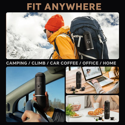 Cafelffe Portable Coffee Machine Wireless Electric Espresso Maker Fit Nespresso Capsule & Coffee Powder French Press Pot For Car