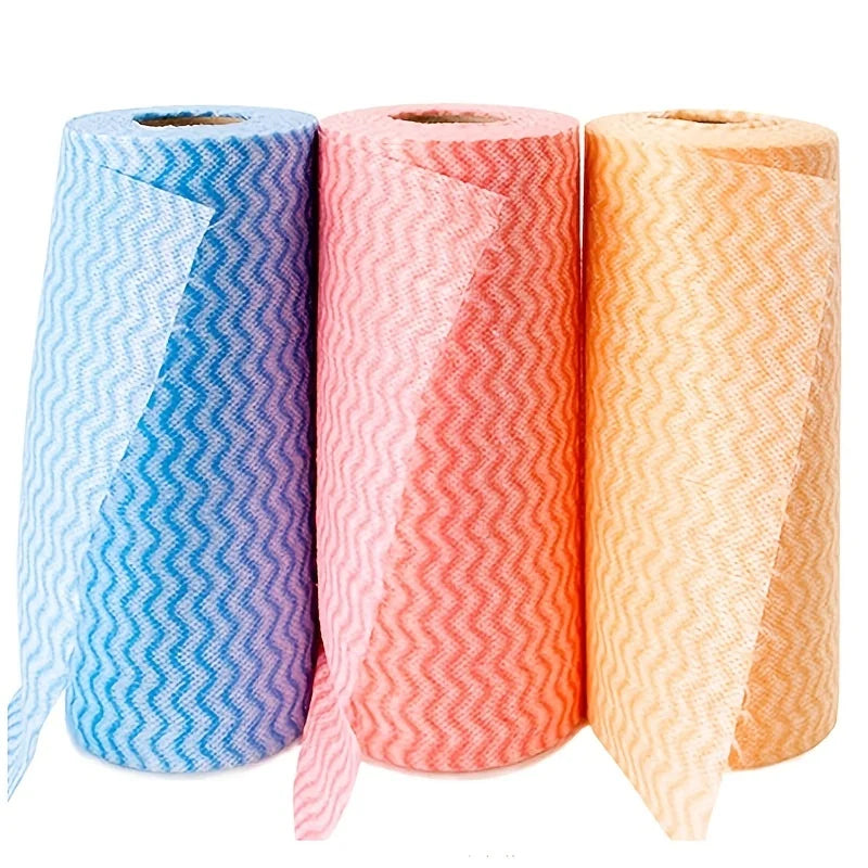 1/3 roll Versatile Non-woven Cleaning Cloths Pack - Super Absorbent Polyester Blend Towels for Kitchen, Living Room, Outdoor Use