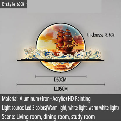 OUFULA Modern Picture Wall Light LED Chinese Creative Landscape Mural Lamp For Home Living Room Study Bedroom Decor