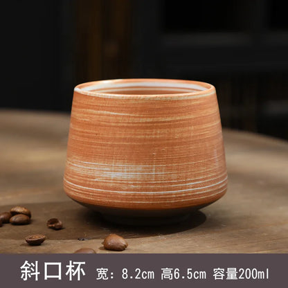 Vintage Espresso Cup with Niche Design Japanese Retro Rough Pottery Handmade Wabi Sabi Cup Ceramic Afternoon Tea Cup