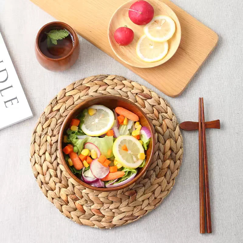 Japanske treboller jujube tre barn baby voksne små suppe boller massivtre salat boller retro husholdningservise