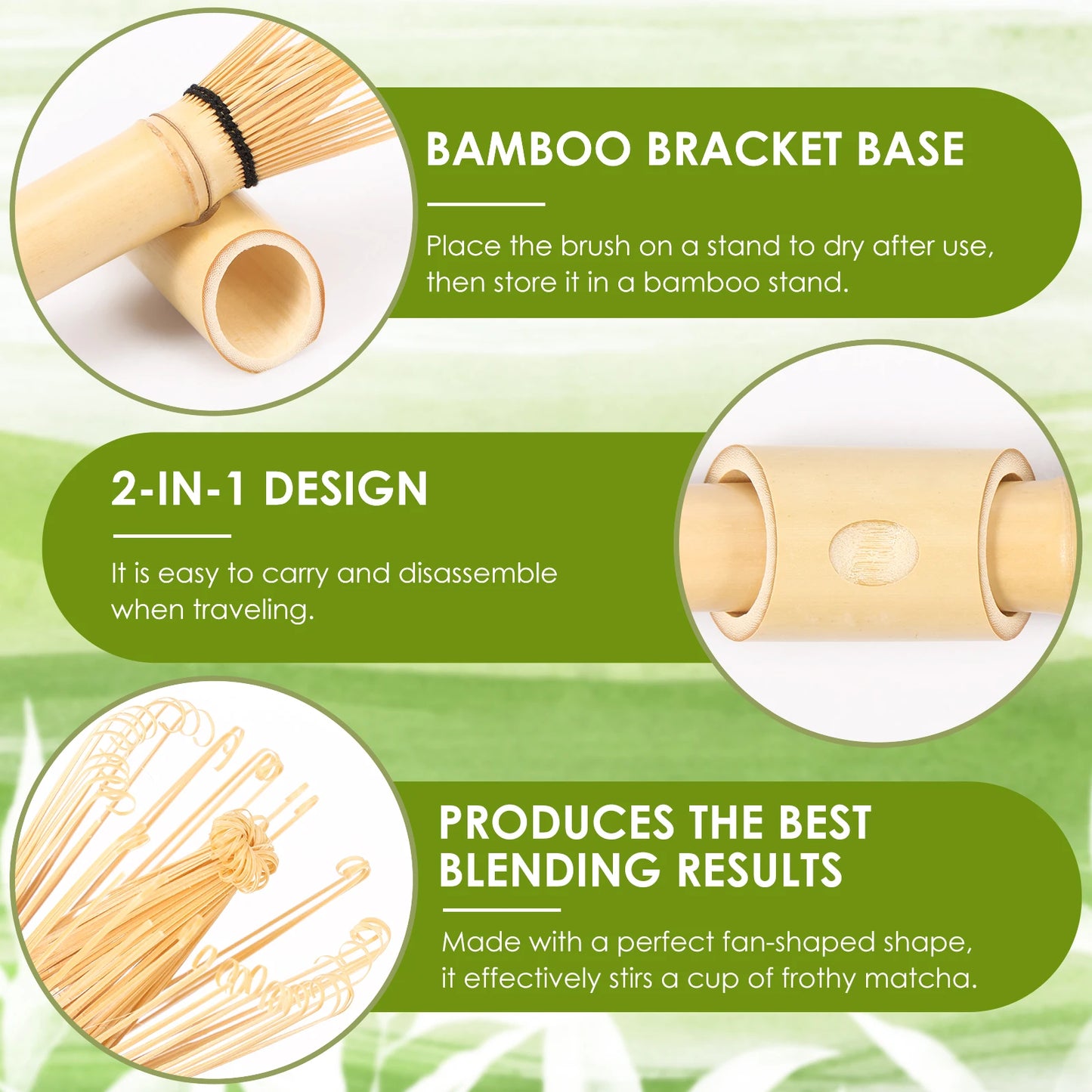 4/5Pcs Matcha Whisk Set Handmade Bamboo Matcha Whisk Traditional Tea Scoop Deep Scoop Tea Strainer Clear Whisk Storage Holder
