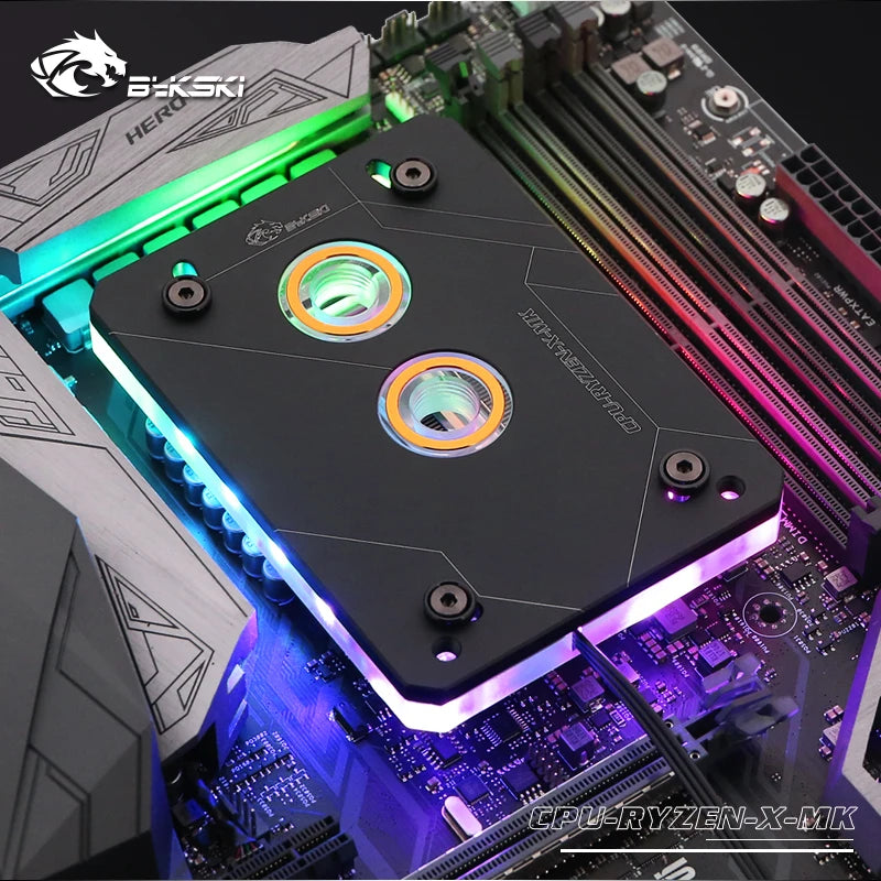 BYKSKI CPU Water Block Χρήση για AMD RYZEN3000 AM3 AM4 AM5 1950X TR4 X399 X570 Μητέρα / 5V 3PIN RGB ΦΩΤΙΣΜΟΣ / COPPER COPITOR