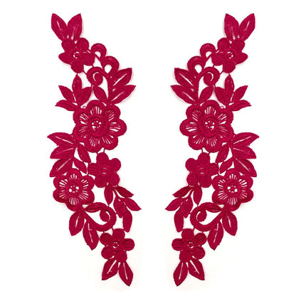 1 Pair Lace Fabric Applique Flower Wedding Fabric for Costume Dress Decor Patch Sewing Applique Crafts DIY Clothing Accessories
