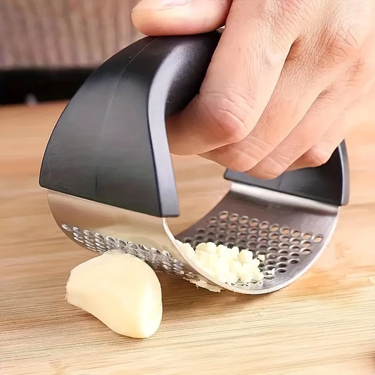 Stainless steel washable garlic press, thickened garlic clip, household garlic puree grinder, garlic mortar, kitchen tool.