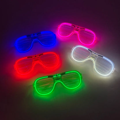 Light Up LED Glasses 5 Colors Heart Shape Glow Glasses Glow in The Dark Party Supplies Neon Party Favors for Kids Adults