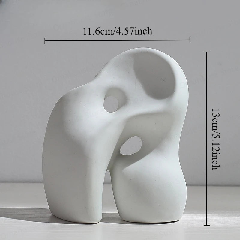 Nordic Creative White Vase Living Room Simple Ceramic Vase Decoration High End Art Glass Vase