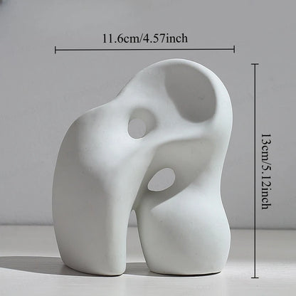 Nordic Creative White Vase Living Room Simple Ceramic Vase Decoration High End Art Glass Vase