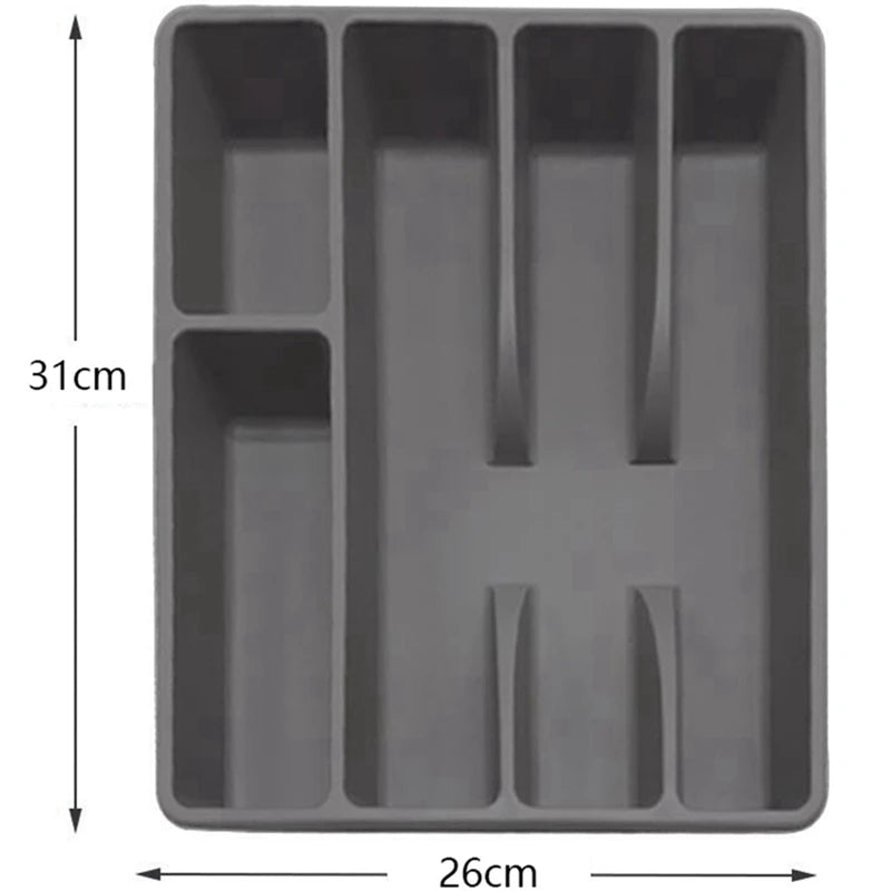 Lagring Rack Organizer Box redskapsorganisatör Cutery Organizer Tray Plastic Flatware Organisatörer