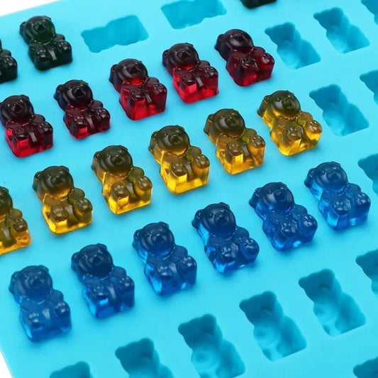 50 сетки Gummy Bear плесень силиконовый милый медведь желе с капельницей шоколад шоколадная плесень