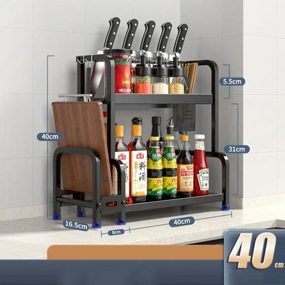 Knife Stand Door Organizer Spices Spice Racks Rack Jars Cutting Seasoning Drain Kitchen 2/3layers Condiments Storage Rack Board