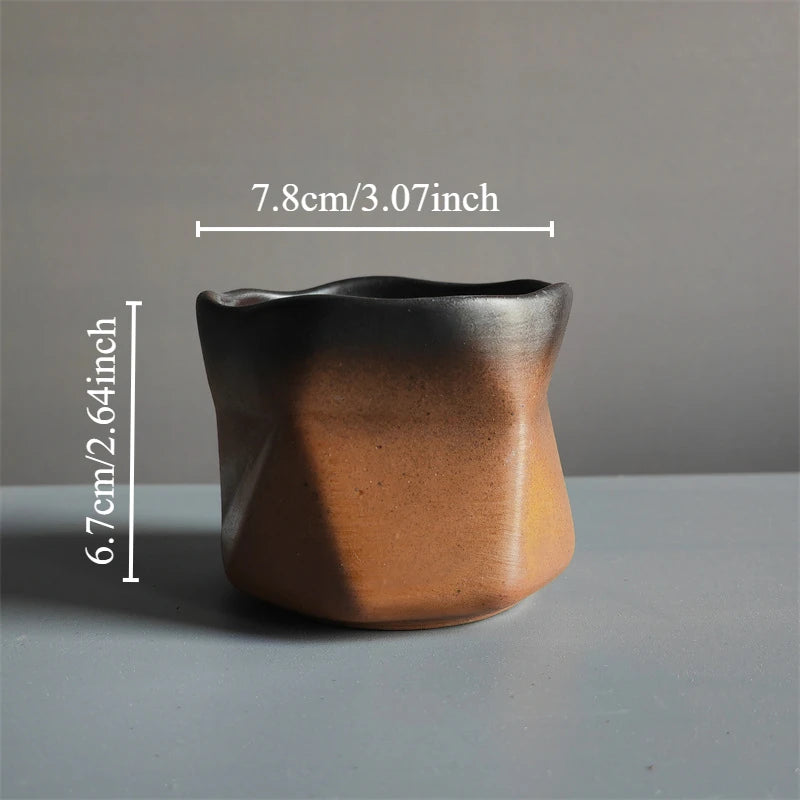 Kiln Turned Coffee Cup Kiln Turned Small Cup Kung Fu Tea Bowl Retro Ceramic Tea Cup Hot Sale Stoneware Master Cup