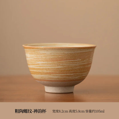 Vintage Espresso Cup with Niche Design Japanese Retro Rough Pottery Handmade Wabi Sabi Cup Ceramic Afternoon Tea Cup