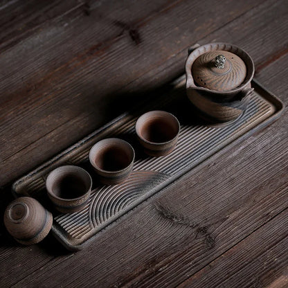 Japanese Crude Tao Yi Pot Four Cups of Tea Set Ceramic Kung Fu Tea Teaware Ceramic Tea Set Ceramic Tea Set Travel Tea Set TeaSet