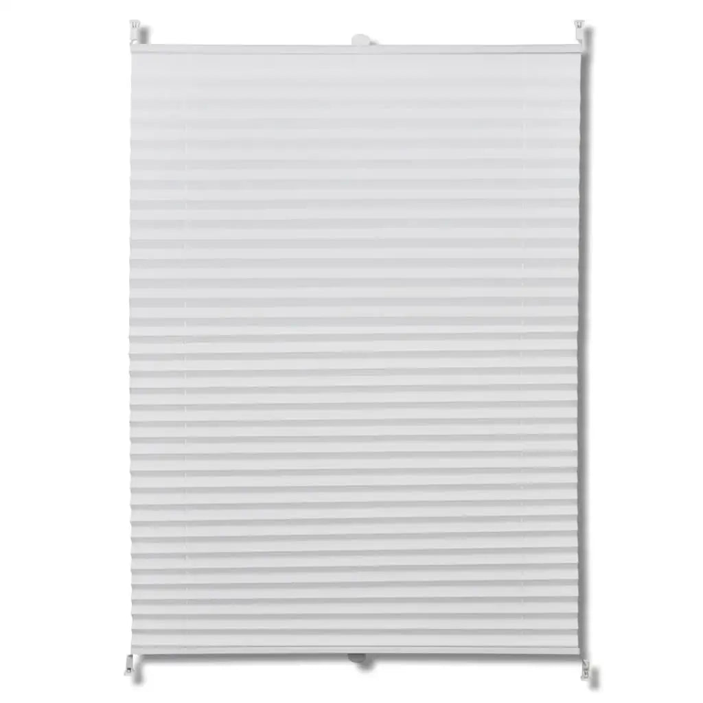 Sure! Here’s an optimized title for the product:White Blackout Pleated Shade 110x125 cm Privacy Light Blocking Curtain Blinds