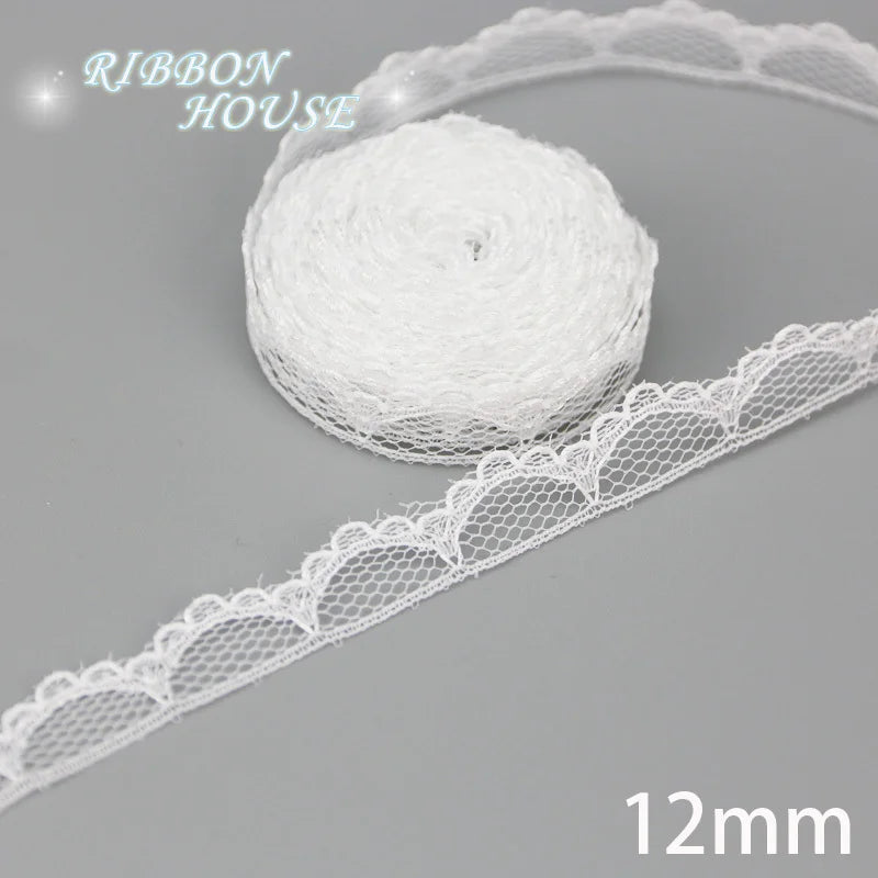(5 yards/roll) white Lace ribbon fabric Webbing Decoration Lovely gift packing polyester Material