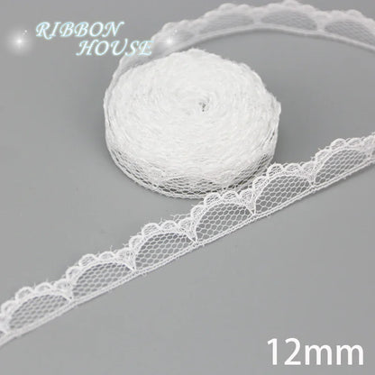 (5 yards/roll) white Lace ribbon fabric Webbing Decoration Lovely gift packing polyester Material