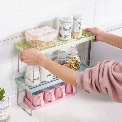 1pc Multifunctional Storage Racks Household Sundries Makeup Organizer Space Saving Kitchen Seasoning Bottle Storage Shelf