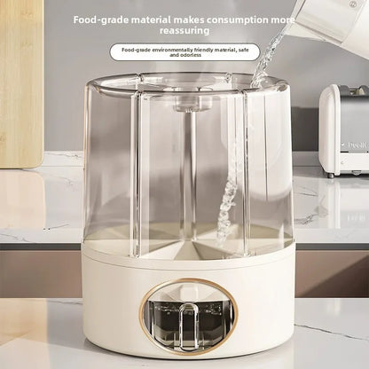 Household Food-Grade Rotating Compartment Storage Box - For Grains/Rice Bucket & Jar, Insect-Proof & Moisture-Proof