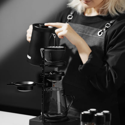 MHW-3BOMBER Meteorite Dripper Aluminum Pour Over Coffee Maker Coffee Dripper For 1-2 Cups Leather Cover Fit Cake Filter Paper