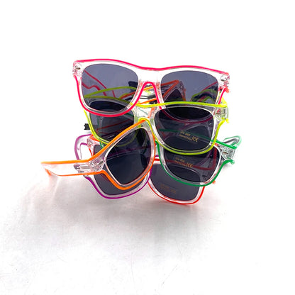 1pc luminosos gafas led gafas de sol con gafas de neón alambre de alambre brilla en la fiesta oscura favores de fiesta de neón para niños adultos