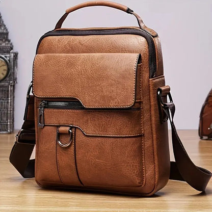 Brand Men Sac à bandoulière pour 9,7 "iPad Men Pu Leather Volets en cuir masculin Sacs à bandoulière