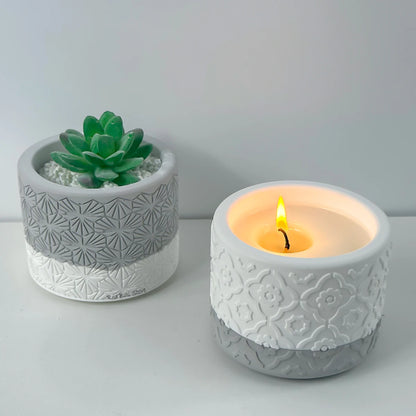 DIY redondo gesso de velas copo de silicone molde de flores de armazenamento cimento cimento gesso de gesso de cerâmica molde de concreto fabricando artesanato de suprimentos