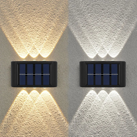 6LED Solarleuchten, wasserdichte Atmosphäre Wandlampe im Freien, lichtkontrolle für die Garden Yard Street Balkon Terrasse Deko