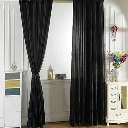 Beautiful Window Shade Rod Through Curtain Window Curtain Soft Skin-friendly Bedroom Decorative Blackout Curtain