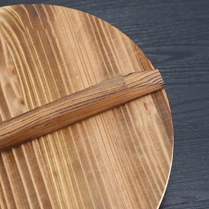 30-36cm China Traditional Wooden Drop Lid  Wok Cover Large Carbonized Wood Cover Jar Cookware Parts Kitchen Utensil