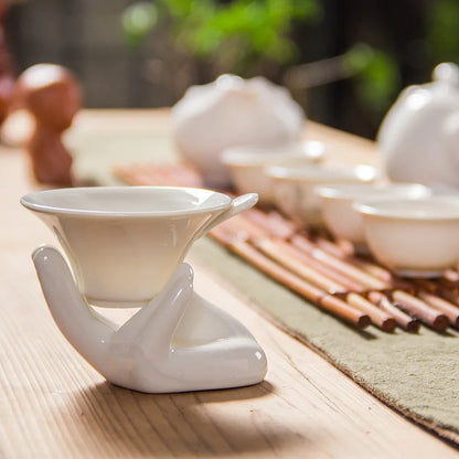Kung Fu Tea Set Accessories Ceramic Buddhism Tea Filter,tea Infuser Reusable Herbal Strainer Loose Coffee Leaf Spice Filter