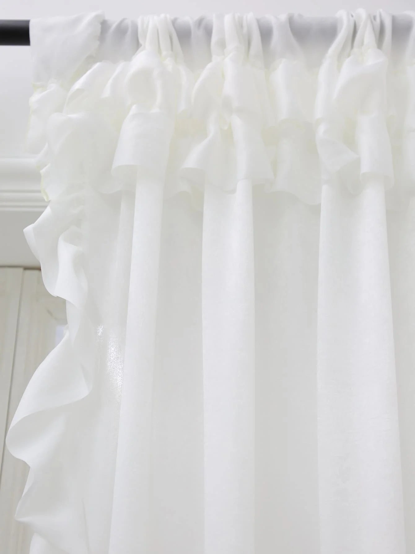 White Smooth Velvet Double Hat Curtains, Decoration For Living Room And Bedroom Windows, White Curtains For Weddings, Gatherings