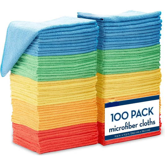 1/12 Pack Cleaning Rag Microfiber Cleaning Cloth 9 Color Assorted Cleaning Towels for House Kitchen
