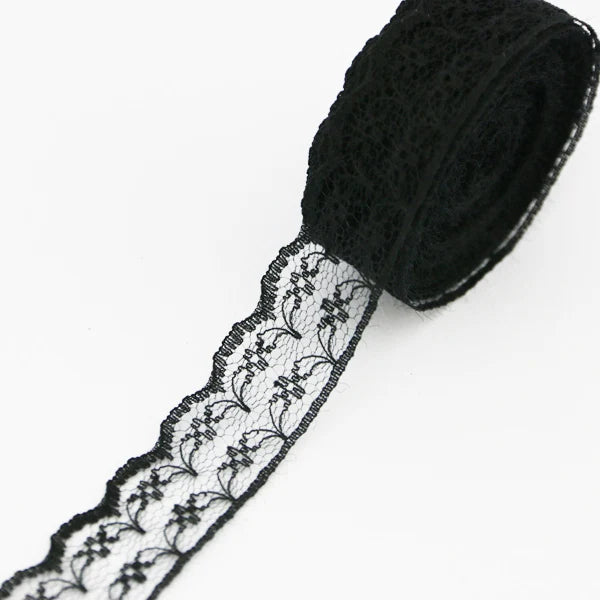 (10 yards/roll) Black lace fabric  ribbon Webbing Decoration Lovely gift packing Material