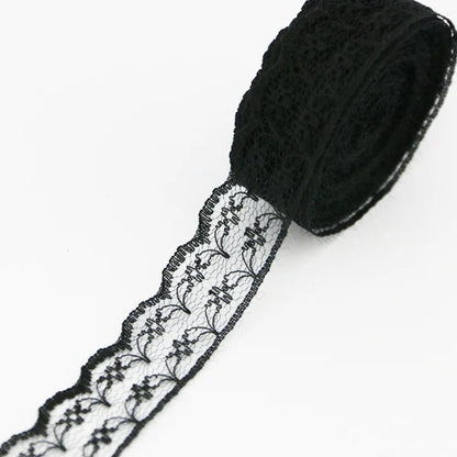 (10 yards/roll) Black lace fabric  ribbon Webbing Decoration Lovely gift packing Material