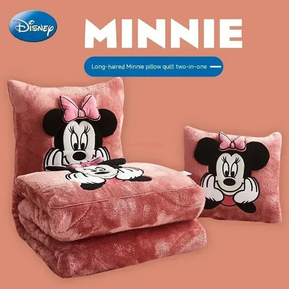 Disney Stitch Throw Pillow Blankets Two In One Kawaii Flannel Pillow Thickened Nap Blanket Living Room Child Bedroom Decoration