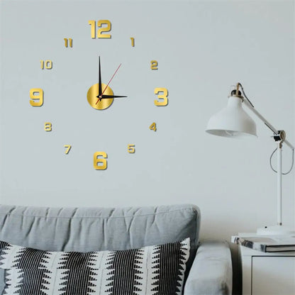 Luminous Wall Clock Quartz Clocks Acrylic Modern Mirror Stickers 3D Horloge 40CM Mute Wall Clock Home Decor