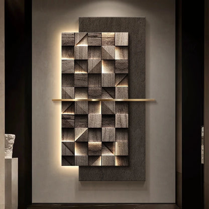 Modern Luxury Entrance Decoration Sandstone Painting lamp For Corridor Living Room Hotel Hallway Indoor Home Mural Light