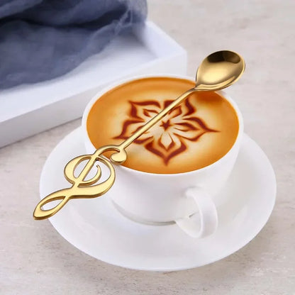 Coffee de acero inoxidable Spoon Musical Spoon Taof Taash Taeaspoons Music Bar Ice Cream Creative Gift Spoon Cocina Cocina