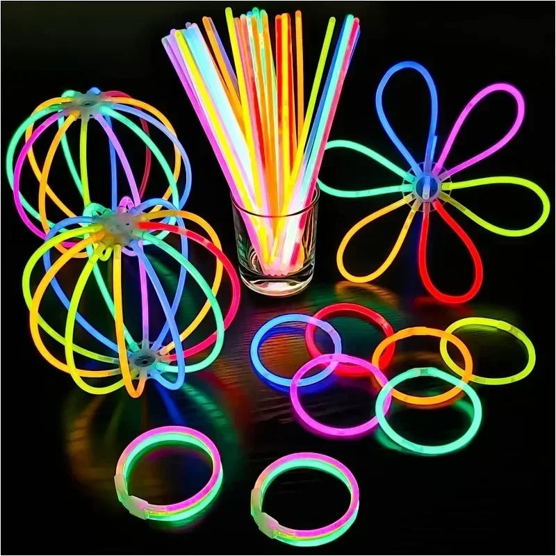 50/5pcs Fluoreszenzstangen Party mehrfarbige leuchtende Stick helle farbenfrohe leichte helle, biegbare Glow Armband -Party Lieferungen