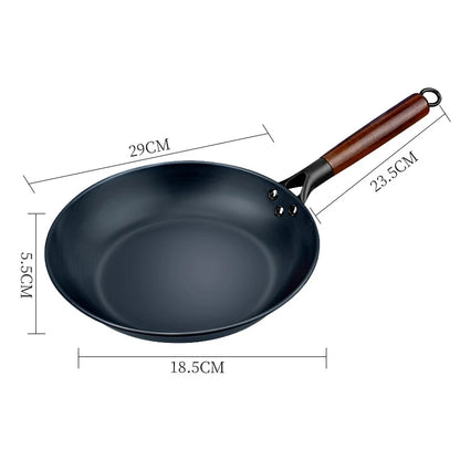 Coating-Free Frying Pan Non Stick Frying Pans Steak Omelette Pancake Skillet Pre-seasoned for Outdoor Barbecue Microwave Safe