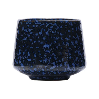 200ml Handmade Pottery Cup Retro Ceramic Coffee Cup with Flower Pattern