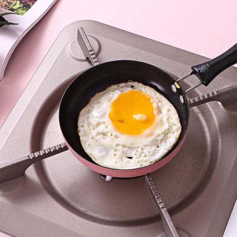 Mini Pan omeletprodusent Hjemmekjøkken stekt eggpanne matlaging non-stick panne med sklisikre håndtak utendørs bærbart kokekar