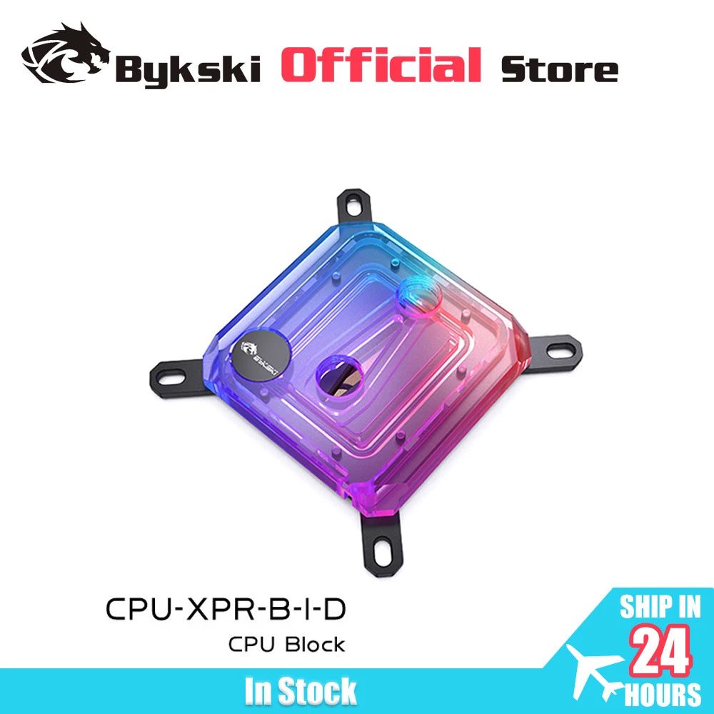 Bykski CPU Water Block для Intel LGA1700/1800/115X/AMD Ryzen 9 AM5 AM4 0,08 мм микроканал водоладный радиатор Акриловый металл Акриловый металл