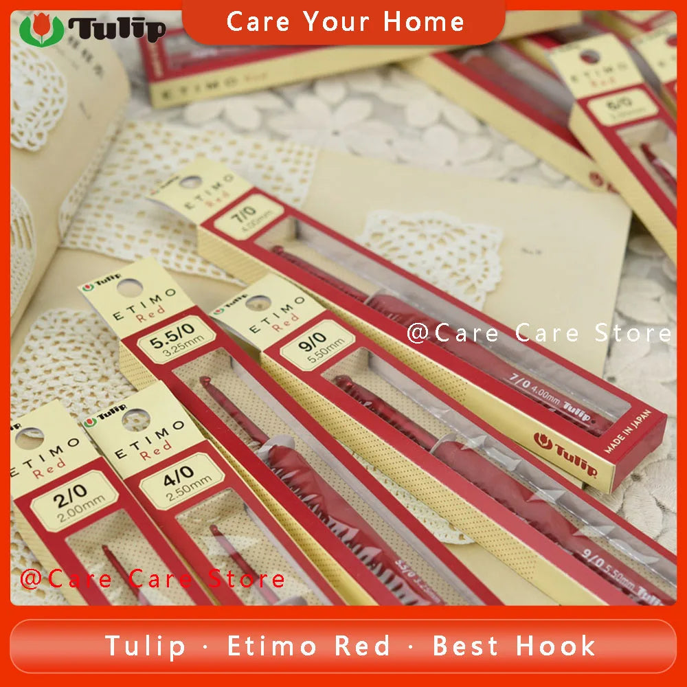 1 Piece Tulip Crochet Hooks Original Etimo Red Crochet Needles Tulip Hook Sweater Yarn Crochet knitting Hook