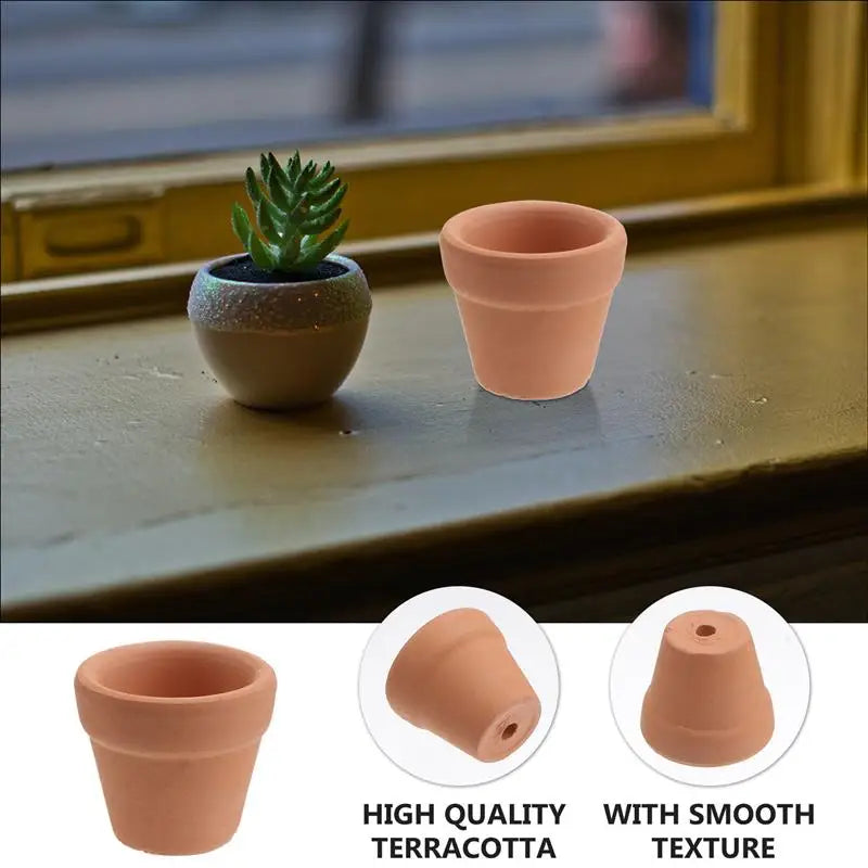 10Pcs 3x3cm Ceramic Pottery Planter Cactus Flower Pots Small Mini Terracotta Pot Clay Succulent Nursery Pots for Plants Crafts