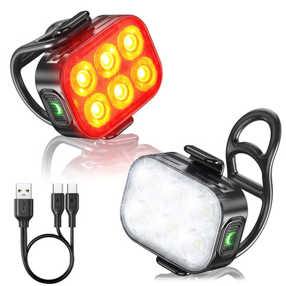 Bike Light Set USB Charging Mountain Helmet Road Bike Light Lights Taillight Set